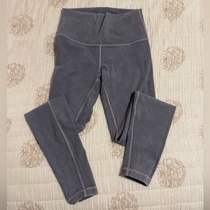 Lululemon High Waisted Wunder Under Legging Sz 4 Grey/Acid Wash
